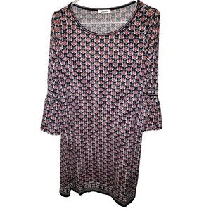 Max Studio Women's Floral Print Flared Sleeve Top Size Medium